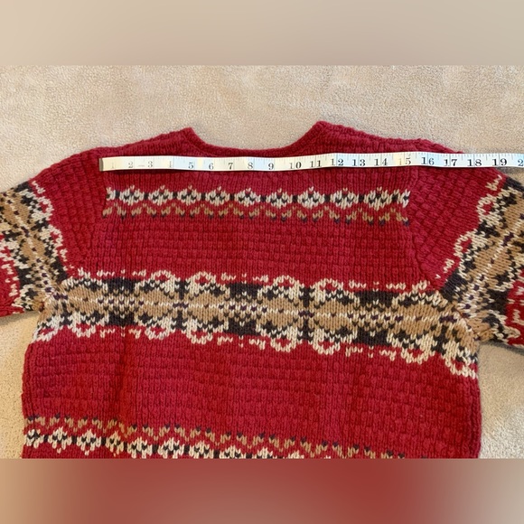 Eddie Bauer Lamb’s Wool Cardigan Sweater - Medium - Dark Red - Vintage - Picture 4 of 9